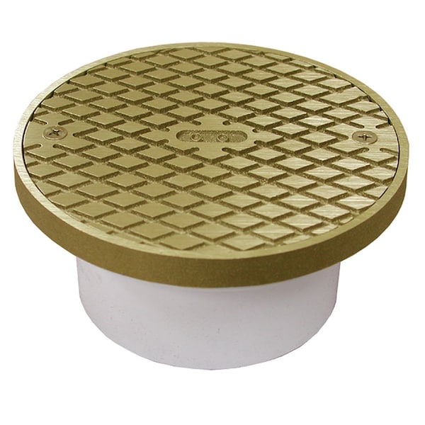 Jones Stephens 3in. x 4in. PVC General Purpose Cleanout with 5in. Nickel Bronze Cover with Ring C60164 - main